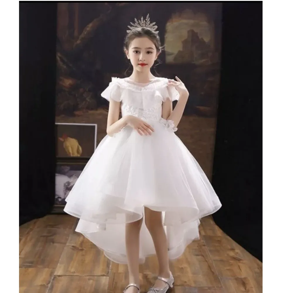Váy đầm công chúa bé gái đuôi tôm sát nách màu trắng DBG085 cho bé ...