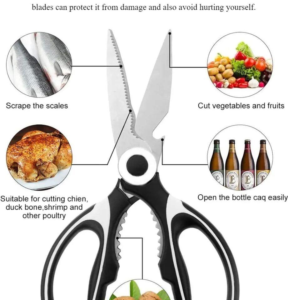 Multi-functional Vegetable Meat Shear 2.5mm Thickness Kitchen Scissors With  Blade Protection Cover - Buy Multi-functional Vegetable Meat Shear 2.5mm  Thickness Kitchen Scissors With Blade Protection Cover Product on