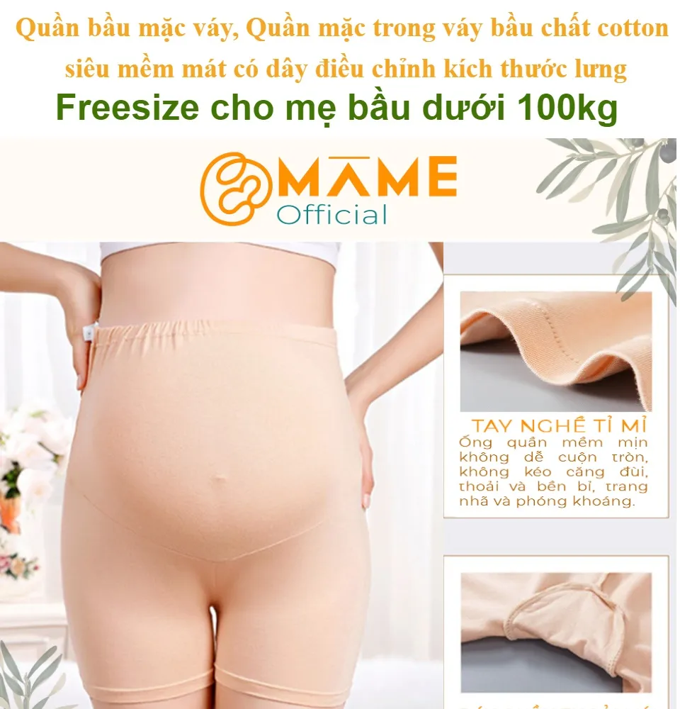 Mua Set 2 quần đùi mặc váy cho mẹ bầu cạp chéo cao cấp màu Đen và Nude  tại GIA DỤNG HÀ LINH  Tiki