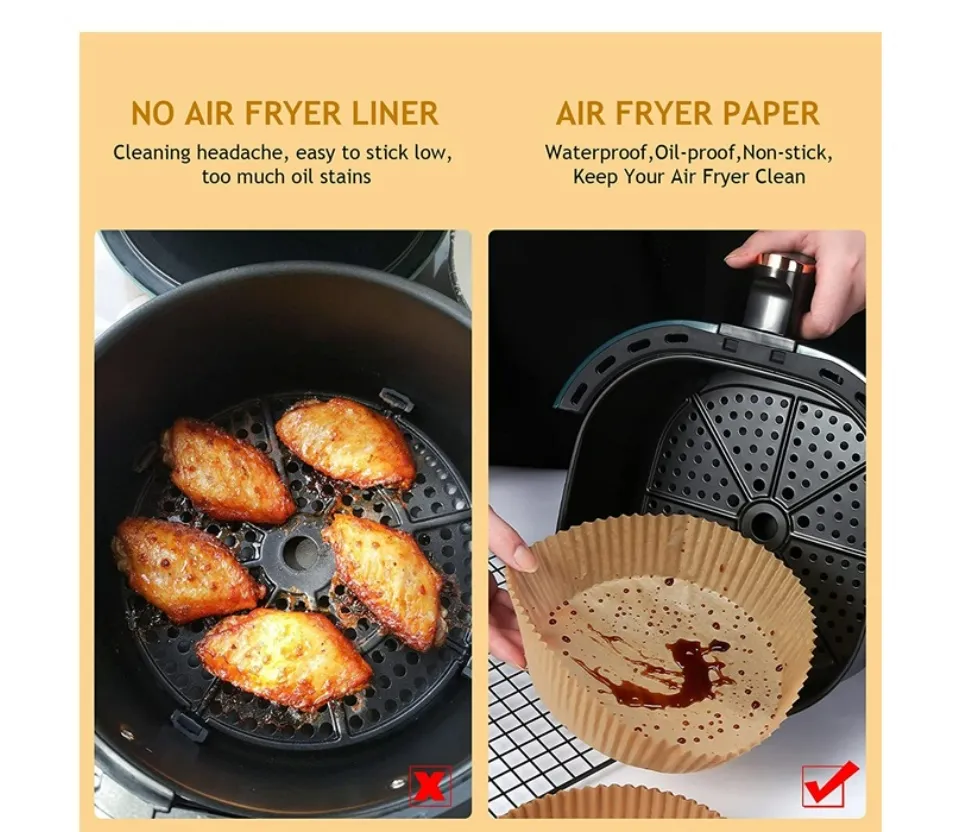 Air Fryer Disposable Paper Liner Keep Your Air Fryer Clean Round