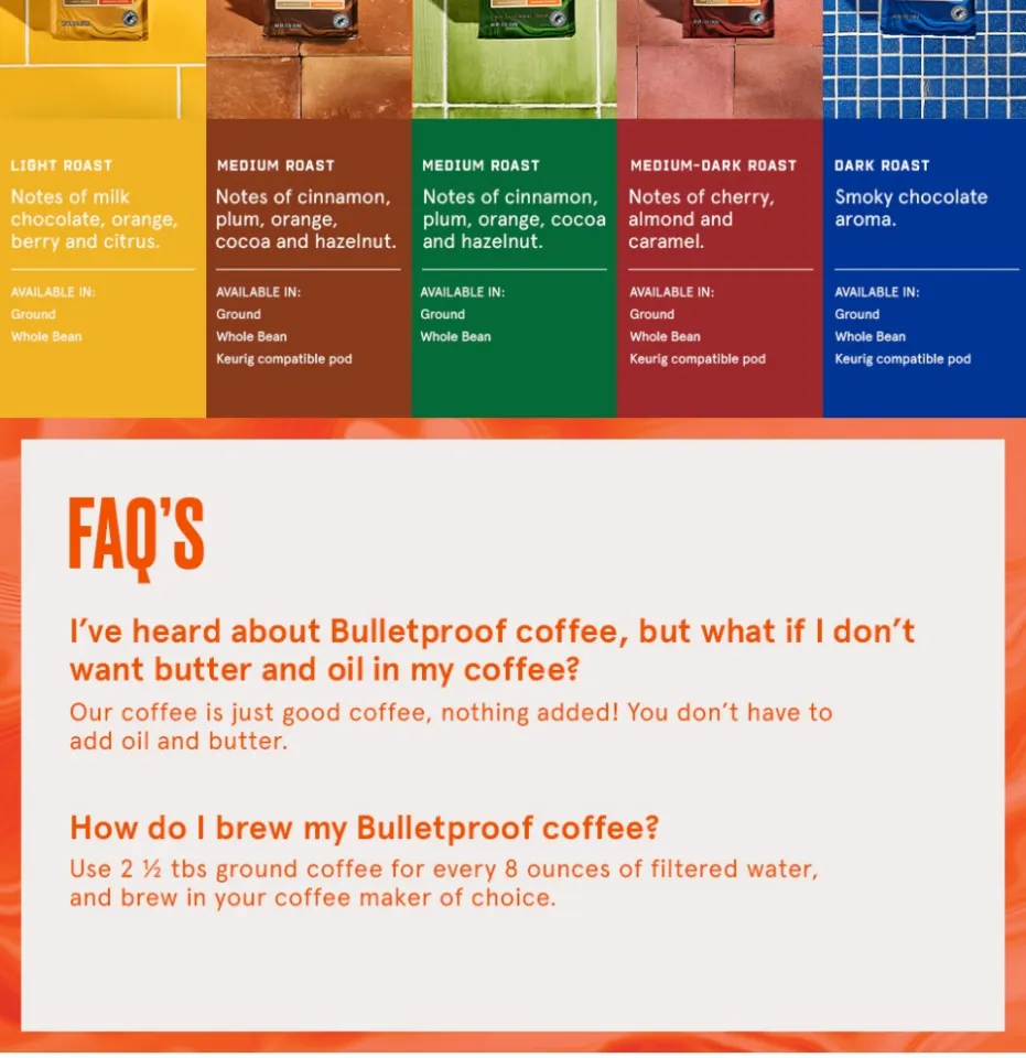 Bulletproof Original Medium Roast Ground Coffee, 12 Ounces, 100% Arabica  Coffee Sourced from Guatemala, Colombia & El Salvador