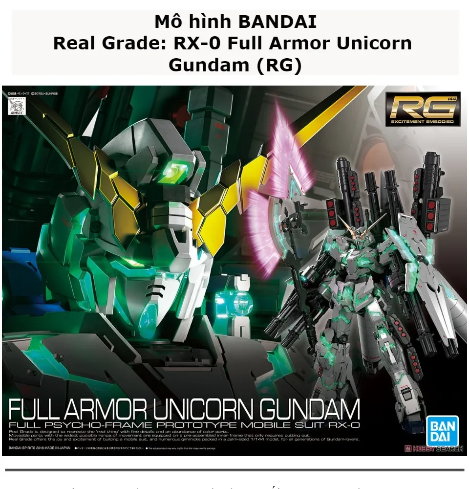 Mô Hình Gundam Bandai 160 Pg Rx0 Unicorn Gundam Serie Gundam Uc mua  Online giá tốt  NhaBanHangcom