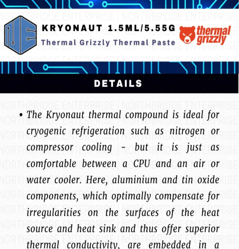 Thermal Grizzly Kryonaut 5.55g Compound 