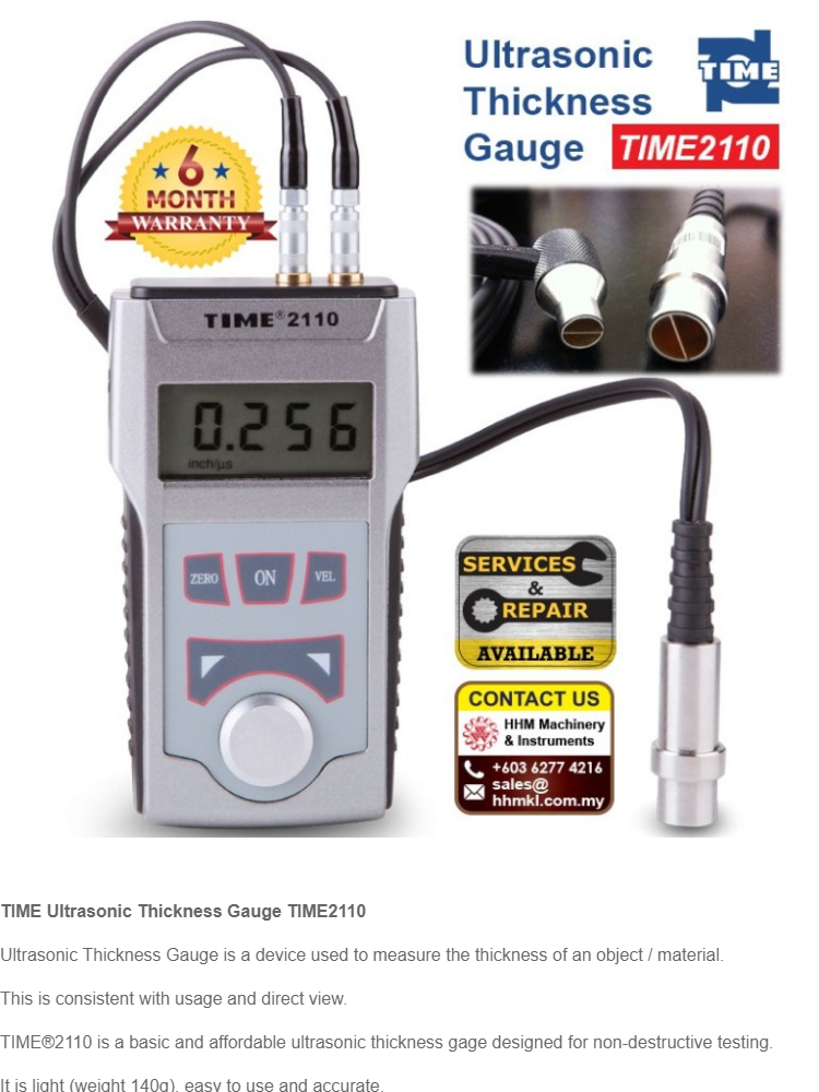 TIME2110 Ultrasonic Thickness Gauge 