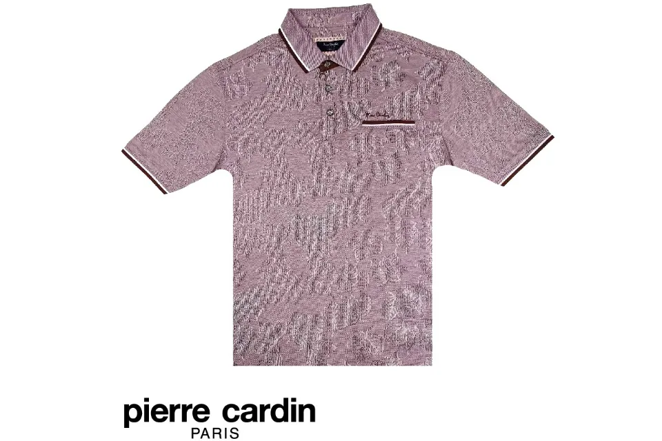 Pierre Cardin Men Short Sleeve Floral Jacquard Polo Tee With 