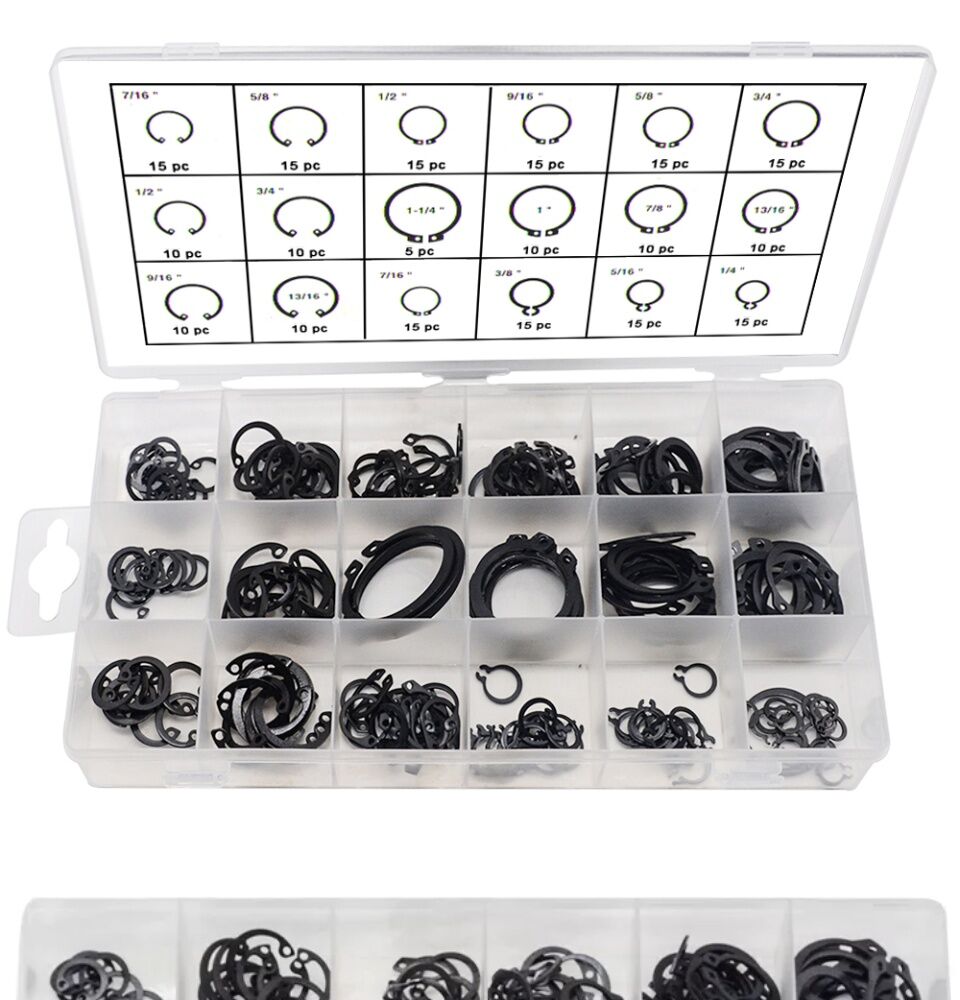 Circlip Set External/Internal Retaining E-type Cir clip Lock Snap 225PCS 