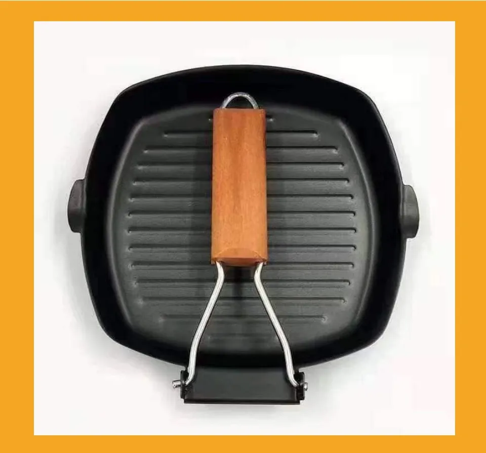 Grill Pan,4 Size Portable Nonstick Frying Pan for Steak, Fish and BBQ, 3.5  Mm Forged Deep Square Griddle Pan with Easy Grease Draining, Filter,  Folding Handle Induction Skillets