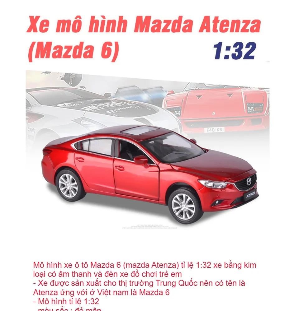 118 mẫu xe nguyên bản FAW Mazda 6 Rui cánh hợp kim tĩnh mô hình xe màu đỏ  xe tải mô hình  Tàu Tốc Hành  Giá Sỉ Lẻ Cạnh Tranh