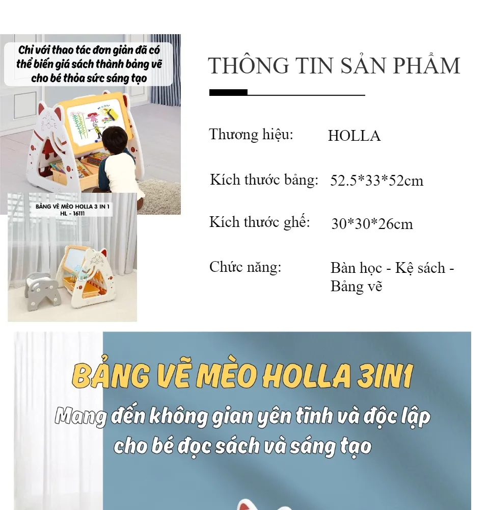 Bảng vẽ mèo Holla được thiết kế đáng yêu và độc đáo với nhiều hình ảnh mèo ngộ nghĩnh. Bạn sẽ không thể rời mắt khỏi bảng vẽ này vì sự tinh tế và dễ thương của nó. Hãy xem hình ảnh liên quan để thấy được sự đáng yêu của các hình ảnh trên bảng vẽ này.