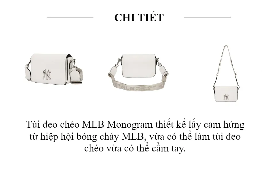 Túi MLB Monogram Hoodie Bag NY Yankees 32BGPB111-50I Màu Trắng