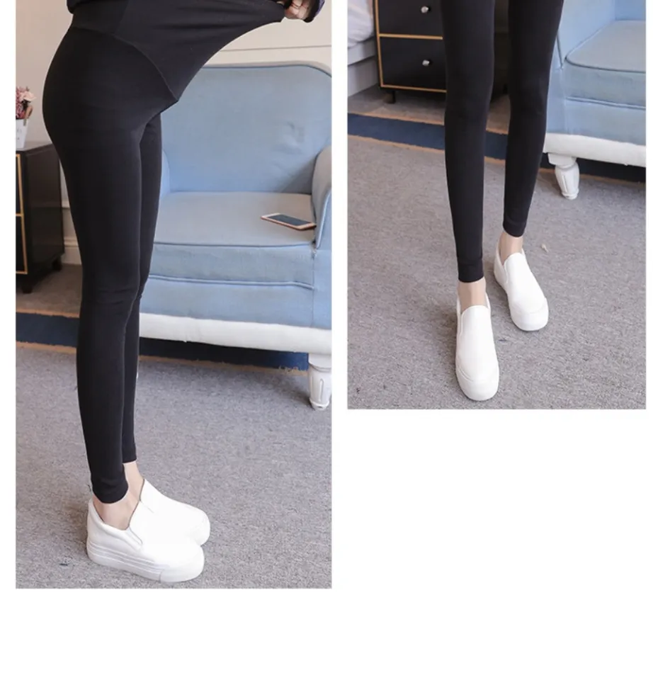Elastic Maternity Legging Plain Pregnancy Long Pants Soft High Waist  Adjustable Stomach Support Pants Ready Stock 219976