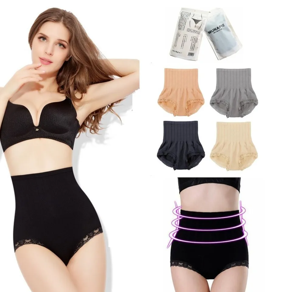 MUNAFIE High Waist Panties 【100% MUNAFIE】Woman Girdle Panties Shapewear  Women Slimming Underwear Female Flatten Tummy Control Panty Ready Stock -  Fast Delivery 101060-50g - Virene Collection