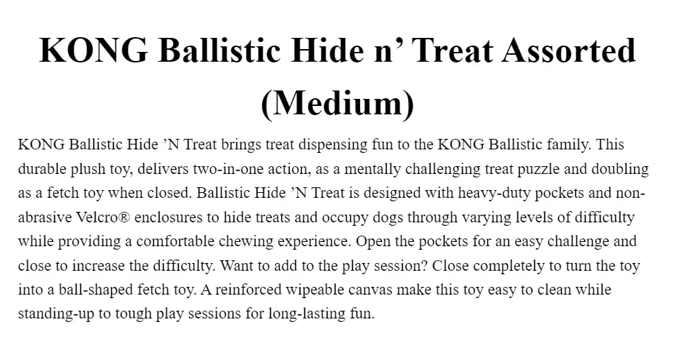 Ballistic Hide 'n Treat Assorted