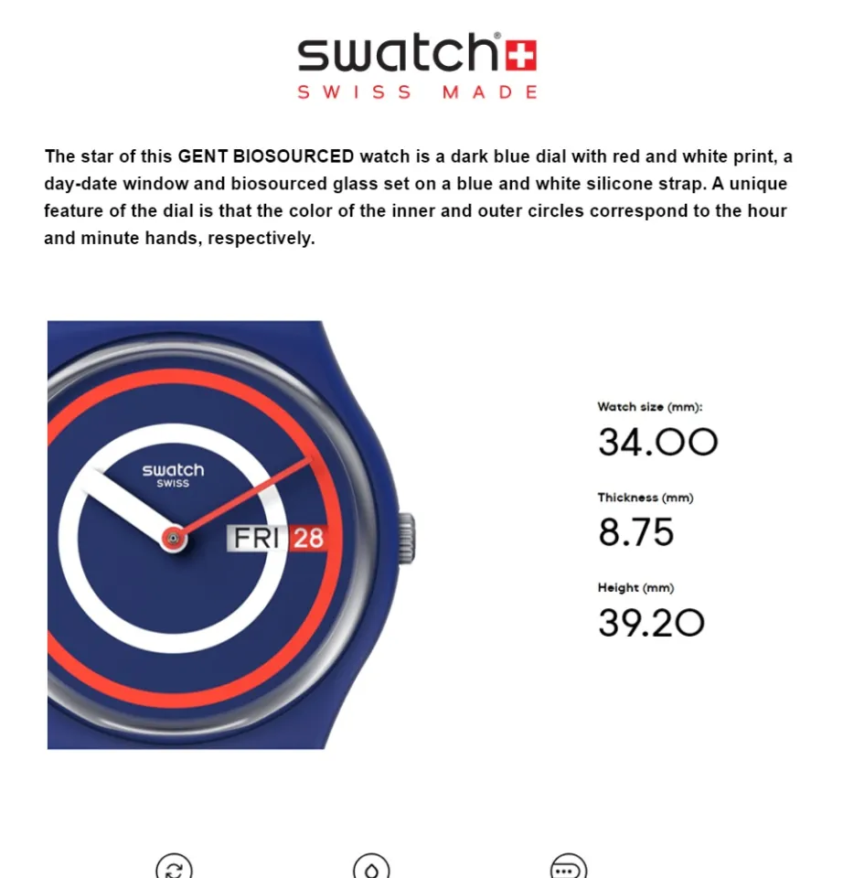 Swatch Gent Biosourced SWATCH BLUE TO BASICS SO28N703 Blue