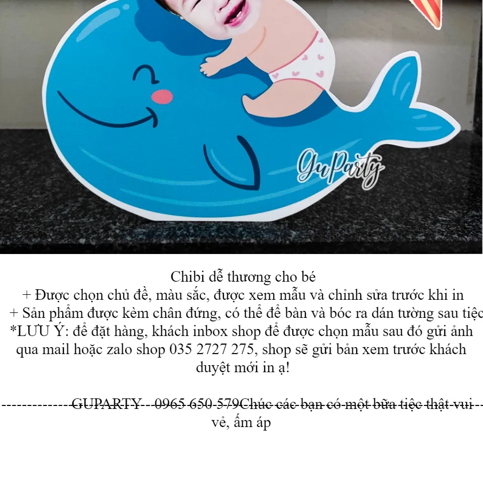 Thiết Kế Hình Chibi Trang Trí Thôi Nôi Sinh Nhật Cho Bé | Lazada.vn