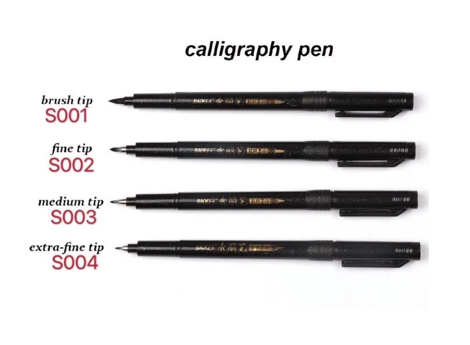 Casewin Hand Lettering Pens - 4 Size Refillable Modern Black Calligraphy  Ink Pen for Beginners Writing, Signature, Illustration Design 