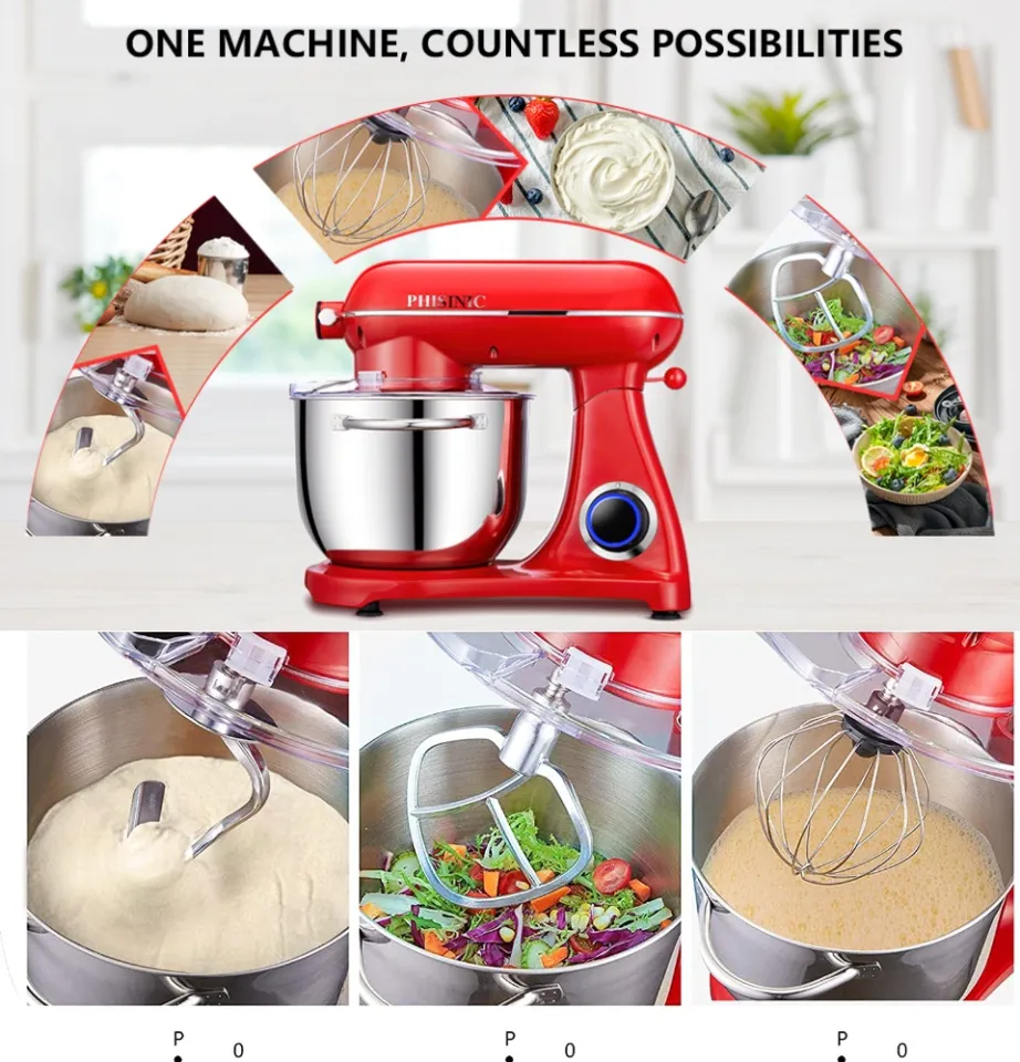 PHISINIC Household Stand Mixers - 800W 6.5QT Full Metal Mixers