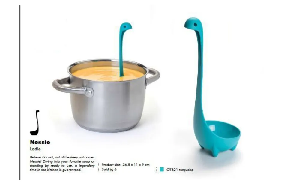 An Adorable Long Necked Dinosaur Soup Ladle That Stands Up on Its