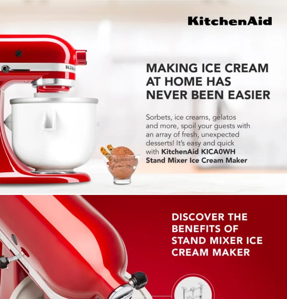 kitchenAid Stand Mixer Attachement for Ice-Cream maker KICA0WH