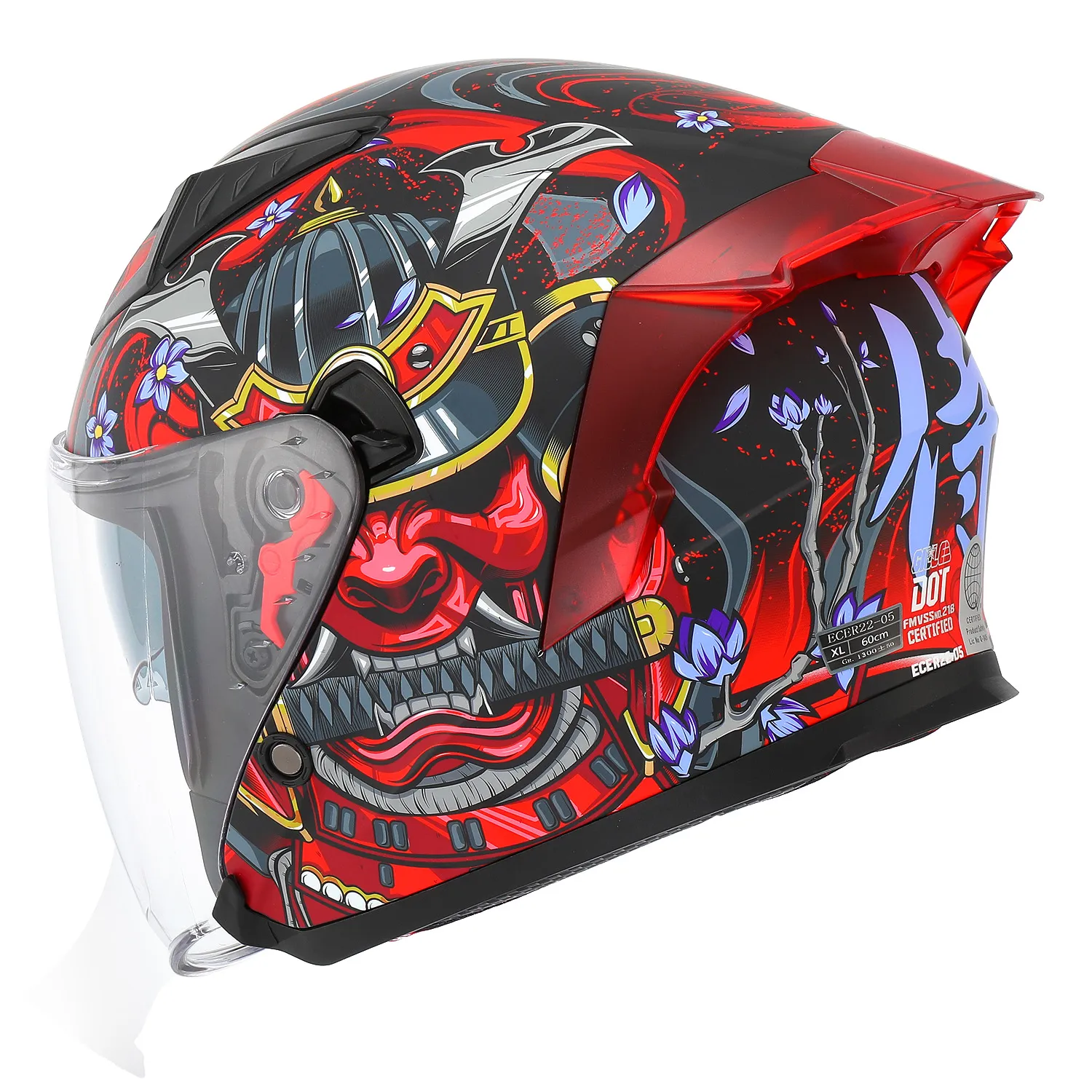 Gille 172 GVR V1 Armor Half Face Motorcycle Helmet with Free Iridium