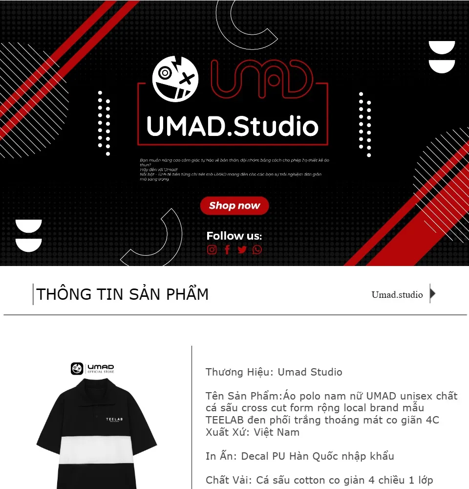 Áo polo UMAD: Áo polo UMAD – sản phẩm chất lượng nhập khẩu từ các thương hiệu hàng đầu trên thế giới. Với thiết kế đơn giản nhưng vô cùng tinh tế, áo polo UMAD sẽ là lựa chọn tuyệt vời cho bạn để diện trong những dịp gặp gỡ bạn bè, đi chơi hay công việc.