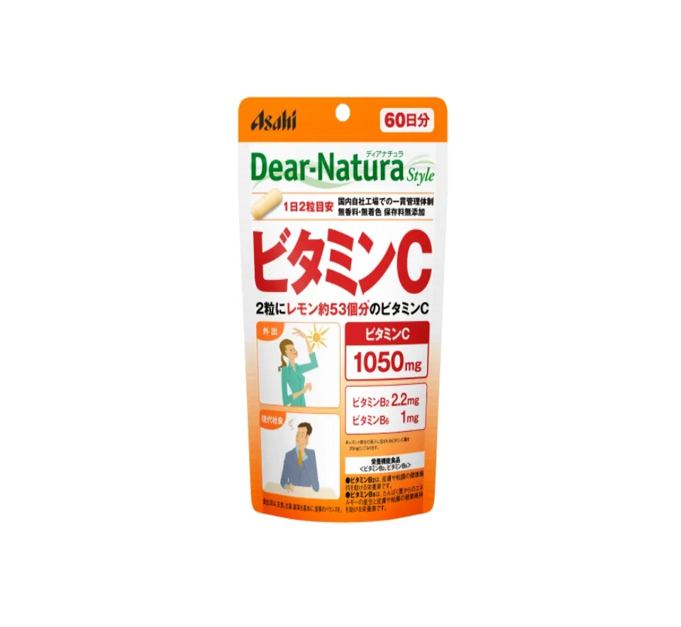 VIÊN UỐNG BỔ SUNG VITAMIN C ASAHI DEAR- NATURA HÀM LƯỢNG 1050MG (GÓI 120  VIÊN - DÙNG TRONG 60 NGÀY) 