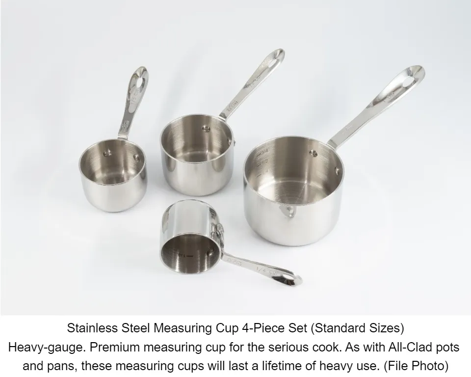 All Clad Stainless Steel Measuring Cups Set STANDARD SIZE - 4 Pieces - NWT