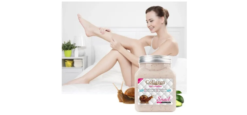 CRÈME EXFOLIANTE POUR LE CORPS AU COLLAGÈNE À L'ESCARGOT (500ML) *SG VENDEUR ET LIVRAISON RAPIDE* RENOUVELLEMENT ET DÉTOXIFICATION DE LA PEAU *LISSAGE ET ADOUCISSEMENT* EXFOLIANT POUR LE CORPS ET GEL PEELING *SÉCURITAIRE ET DOUX* BLANCHIMENT ET ÉCLAIRCISSANT *CONVIENT AUX PEAU SÈCHE RUGUEUSE ET DÉMANGEAISONS* POUR HOMMES ET FEMMES - MEILLEURE BEAUTÉ