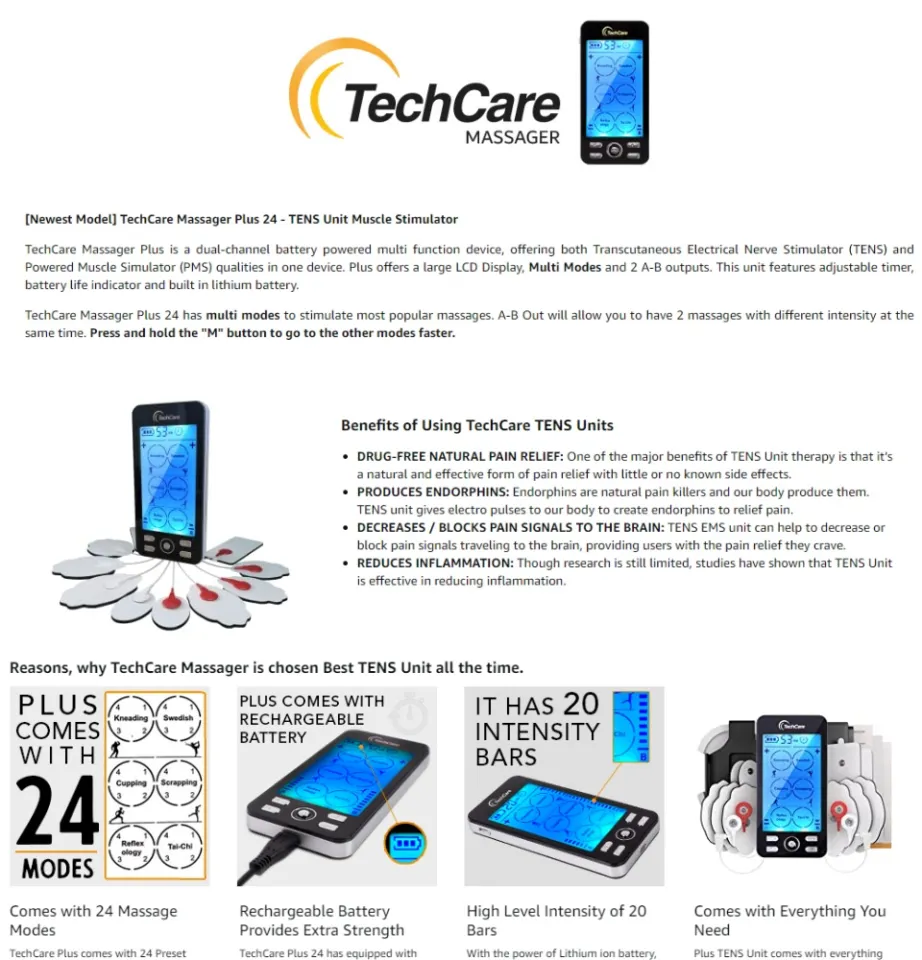 TechCare Plus 24 Modes Tens Unit