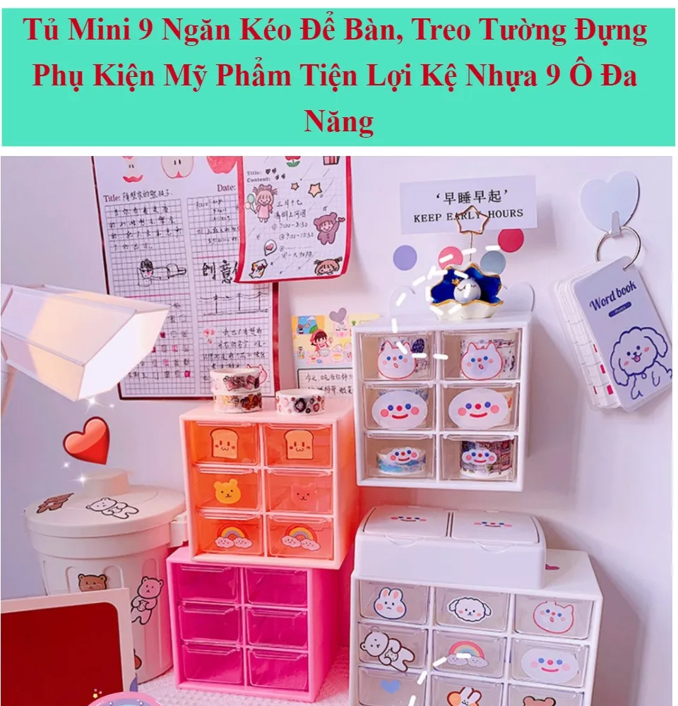 Hộp đựng trang sức mini 9 ngăn: \