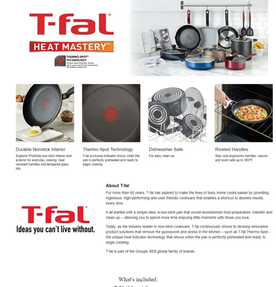  T-fal Initiatives Nonstick Cookware Set 18 Piece Oven Safe 350F  Pots and Pans, Dishwasher Safe Black: Home & Kitchen