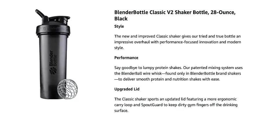 Blender Bottle Classic 28 oz. Gym Humor Shaker with Loop Top - Burpees