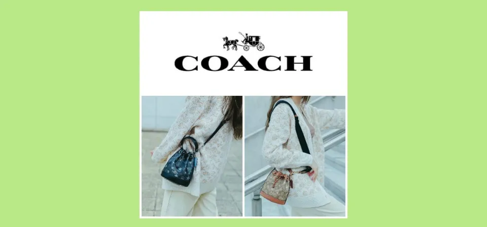 Coach Dempsey 15 Small Snowflake Print Khaki Coated Canvas Bucket Bag