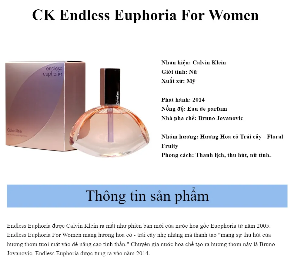 Calvin Klein Endless Euphoria Women EDP 125ml 