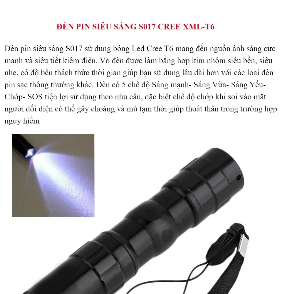 Đèn Pin Cầm Tay, đèn pin quân đội Mỹ Đèn Pin Siêu Sáng Mayor Wolf LYS017,