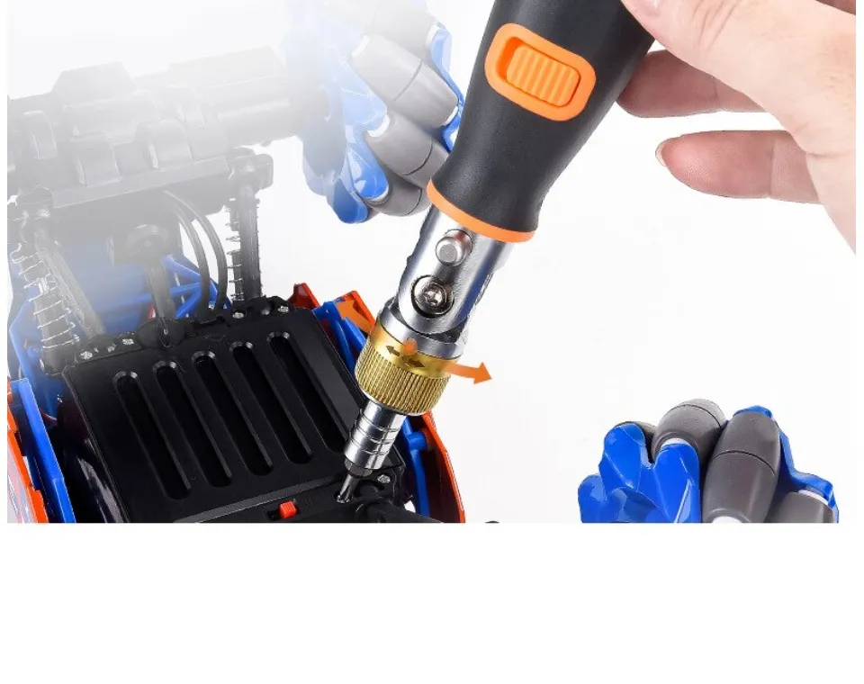 Two-way Ratchet Screwdriver 10-in-1 Multi-bit Ratchet Screw Drivers Set  6.23mm Adjustable Nut Driver Tool 