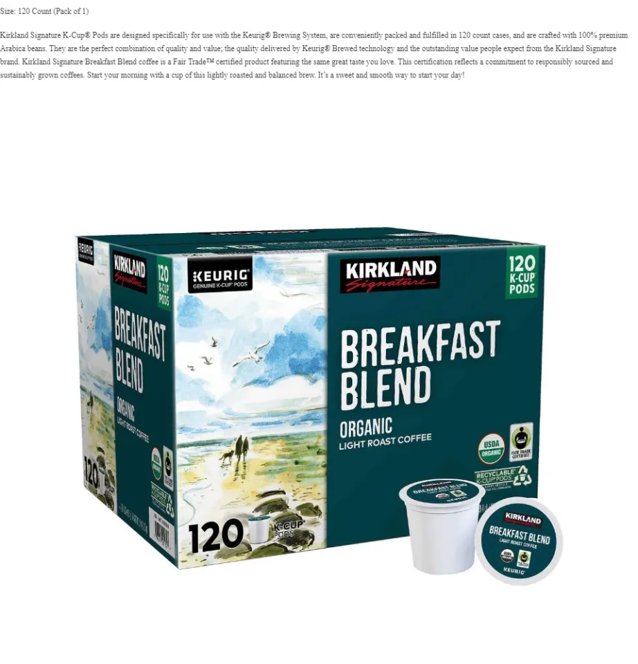 breakfast blend coffee kirkland