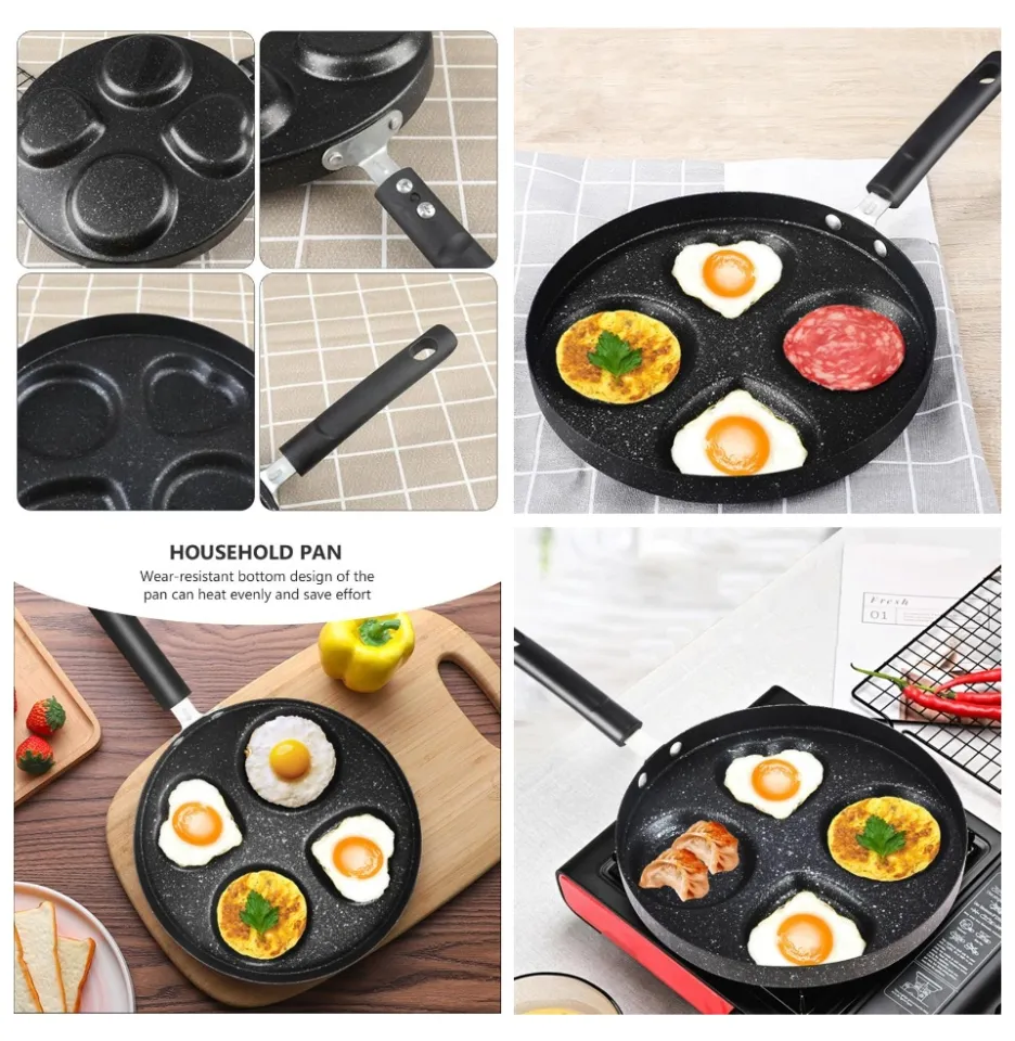 Egg Frying Pan Aluminum Circle Heart 4-Cup Non Stick Egg Cooker frying eggs