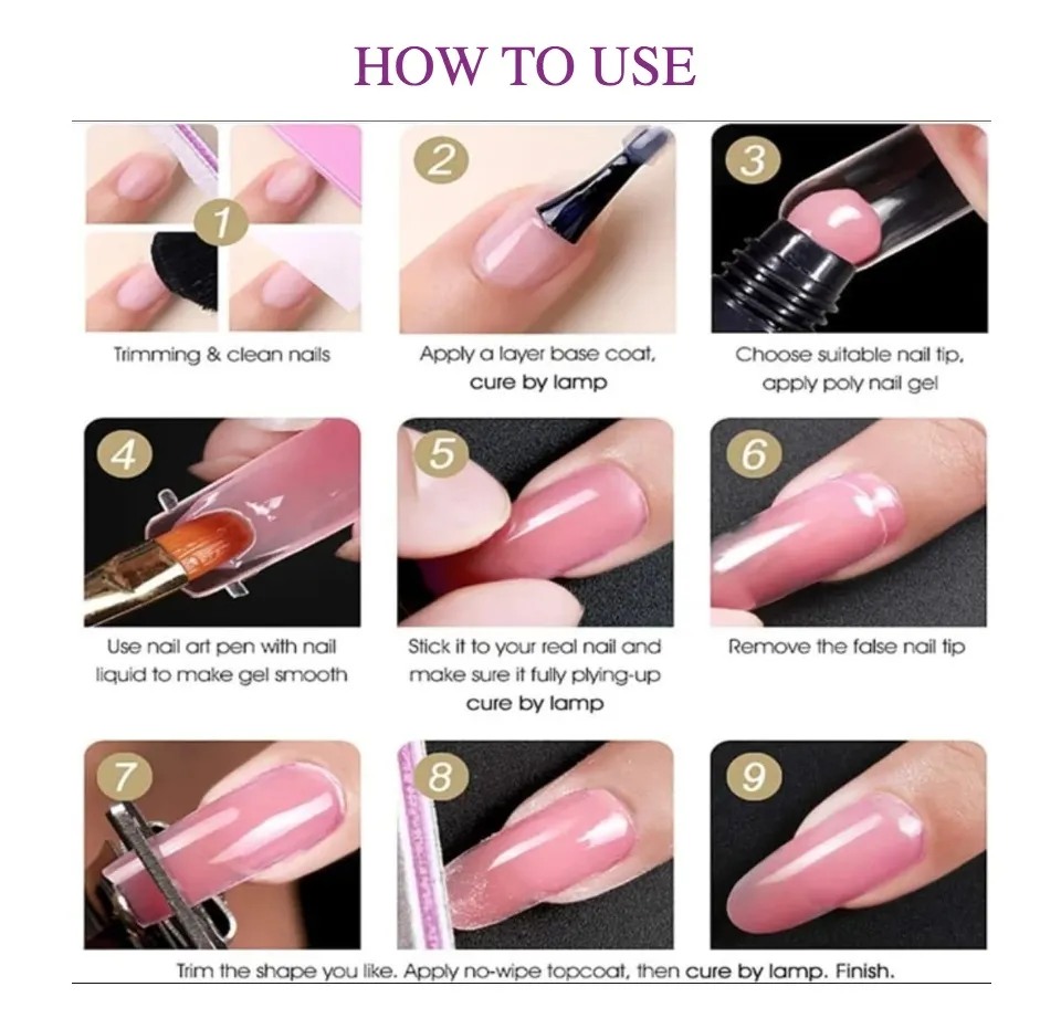Pieces Set Poly Extension Gel Kit Polygel Nail Polish For Nail Extensions:  Buy Online At Best Prices In Pakistan | Rl Gel Nail Polish Kit With U V  Light Starter Kit, Colors