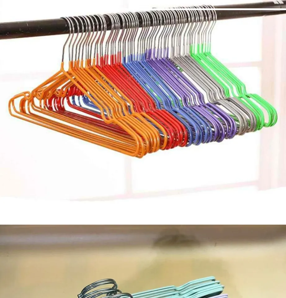 1pc Grooved Non-slip Hanger, Stainless Steel Wire Dipped Plastic