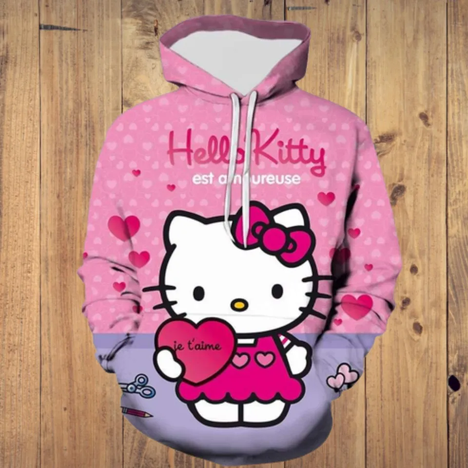 Shop Hello Kitty Printed Hoodie with Long Sleeves and Zip Closure Online