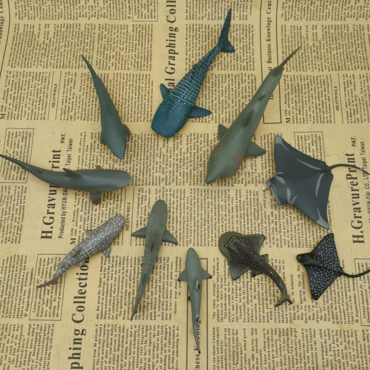 สินค้าของแท้ของเล่นสะสมโมเดลปลาฉลามสัตว์ทะเลภาพสามมิติของบริษัทผีเสื้อ-colorata