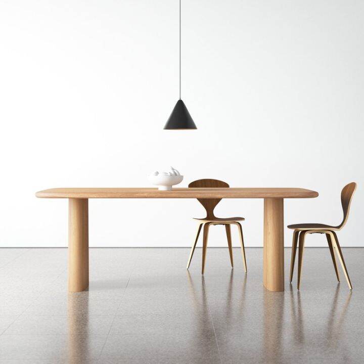 Nordic Artistic Dining Table Solid Wood Rectangular Irregular Coffee ...