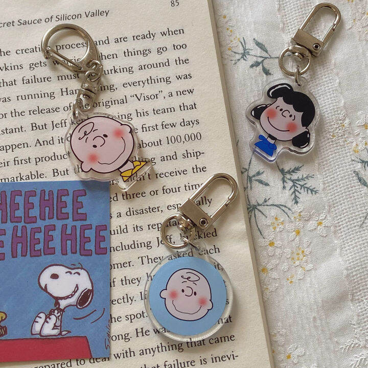 * Tomato SUNSUN * Ins Same Charlie Lucy Keychain Cute Girl Hanging Couple Bag Ornaments Snoopy