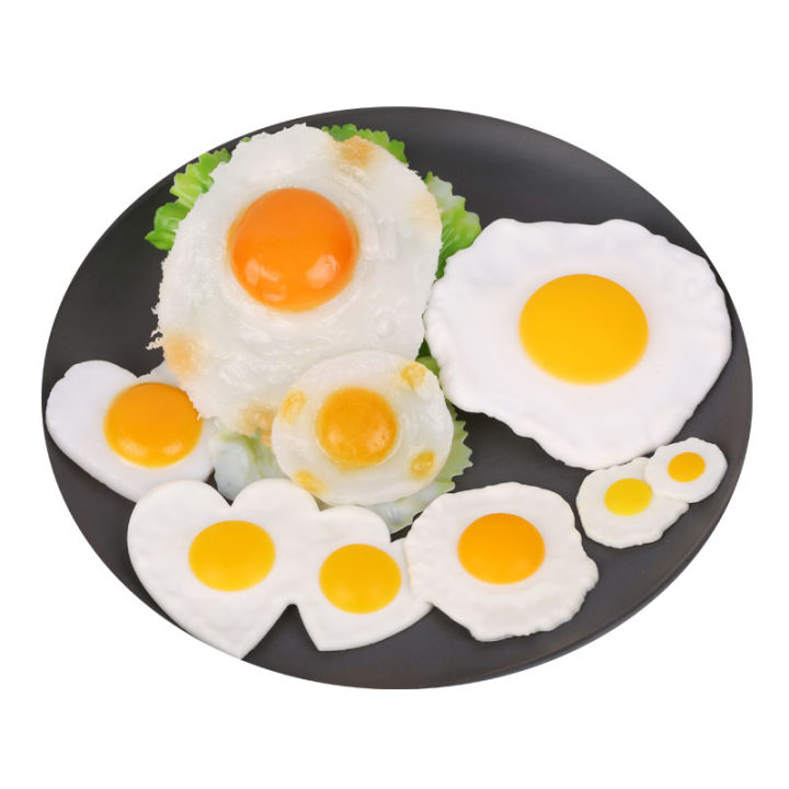 โมเดลไข่ดาวจำลองไข่ปลอมไข่เป็ดไข่เจียวน้ำไข่นึ่งอาหารอาหารตะวันตกอุปกรณ์ประกอบฉากของเล่นเด็ก