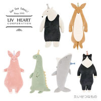 LIVHEART หมอนกอดตุ๊กตารูปปลาฉลามรูปหมูสีชมพูลายไดโนเสาร์นุ่มพิเศษตุ๊กตายัดนุ่นน่ารักแบบญี่ปุ่นสำหรับปลอบนอนบนเตียง