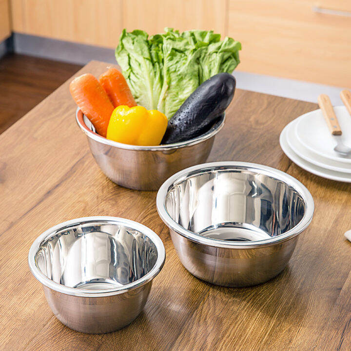 Jujiajia Stainless Steel Basin Baking Egg Bowl round Deepening Kitchen ...