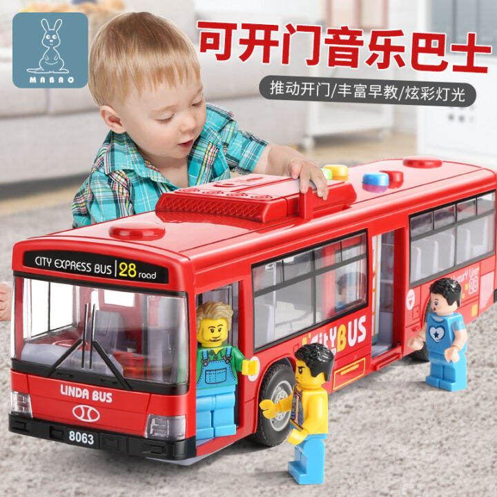 large toy bus with opening doors