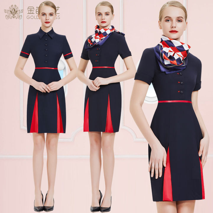Ganglong Air Stewardess Uniform Women's Dress Short sleeve Teacher ...