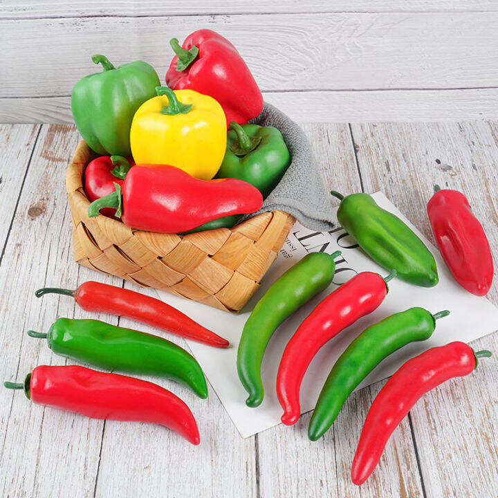 Simulation Pepper Green Pepper Model Foam Pu Red Chilli Vegetable